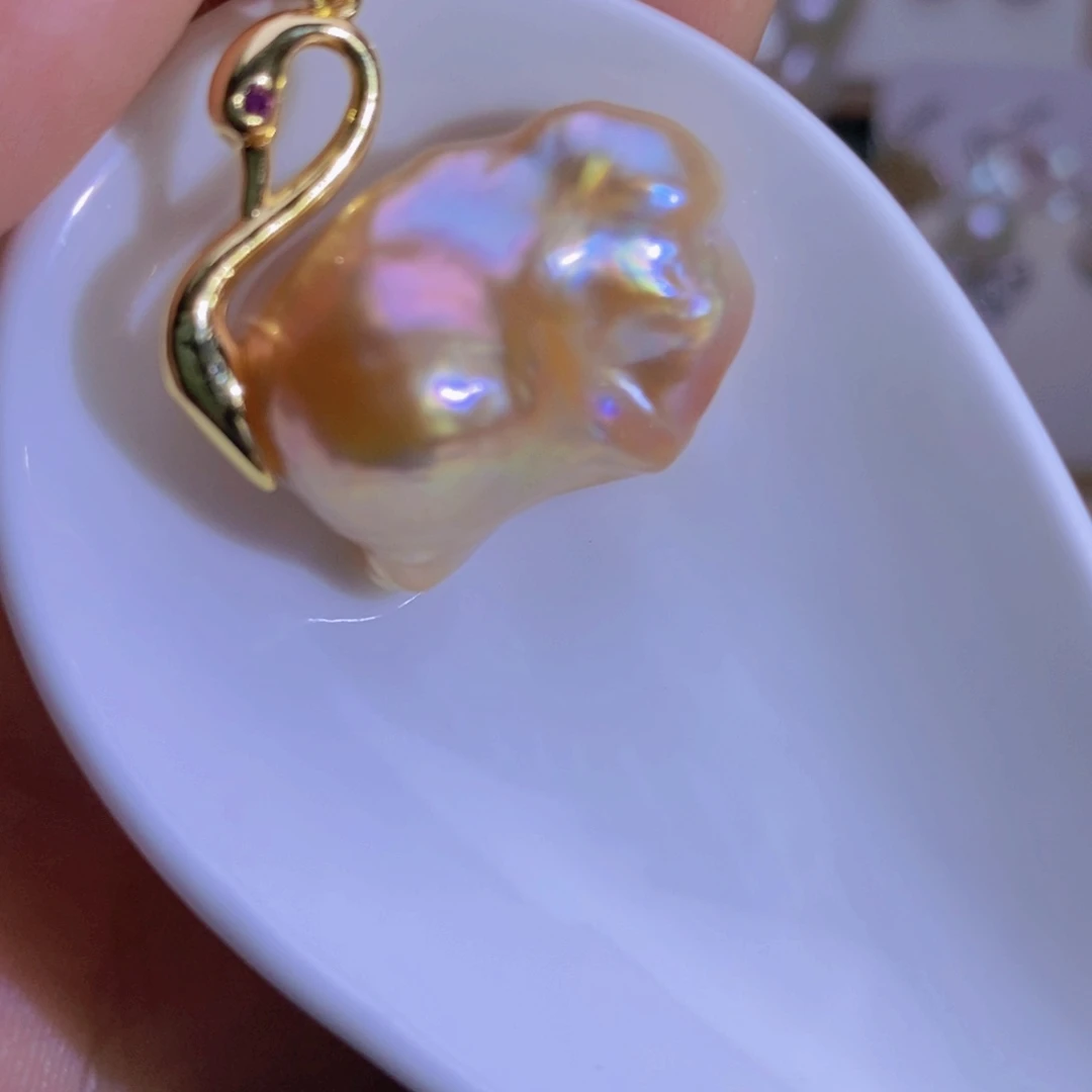 淡水珍珠银S925镶嵌天然淡水珍珠