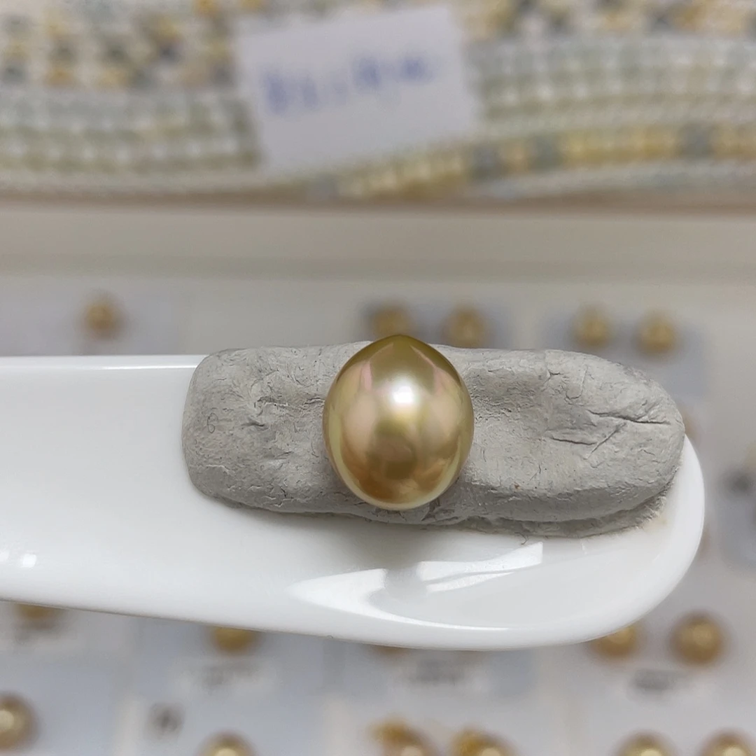 未镶嵌海水珍珠11-12金珠裸珠无暇