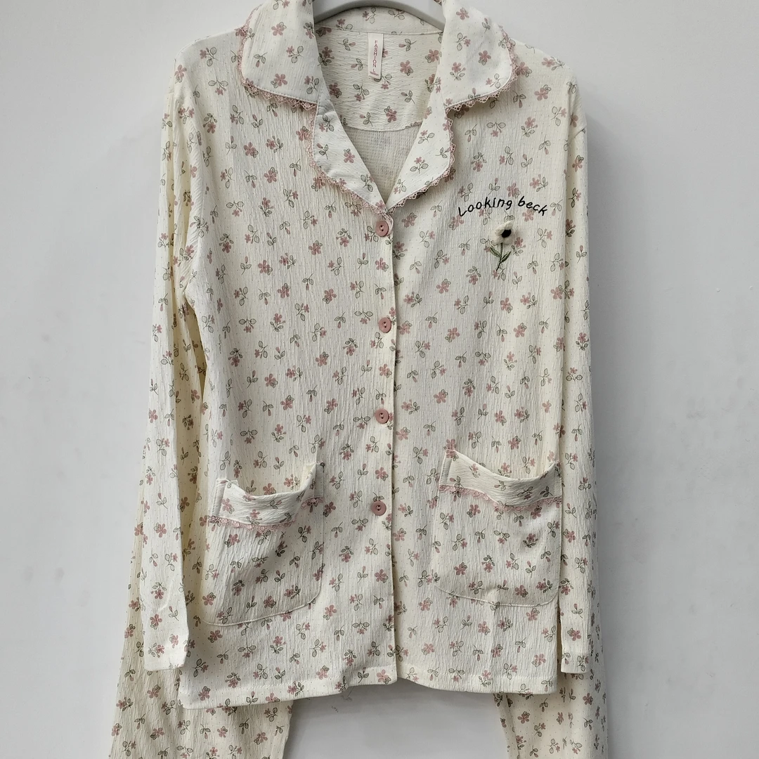 【姐妹服饰】女士长袖舒适印花 棉家居服