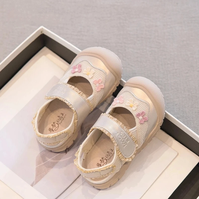 ABC女童包头凉鞋夏款2025新款透气女宝宝夏鞋软底防滑儿童运动鞋