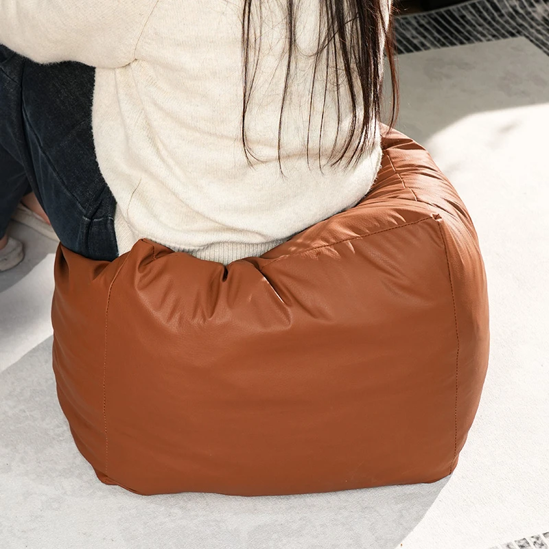 轻奢皮墩坐墩皮质蒲团客厅卧室收纳袋懒人杂物收纳箱防水防刮耐磨