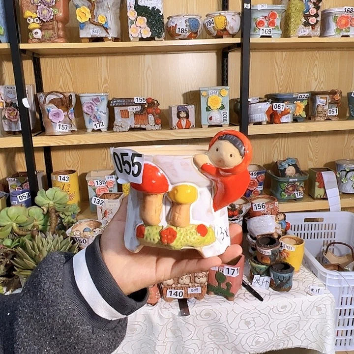 陶瓷多肉花盆满15包邮