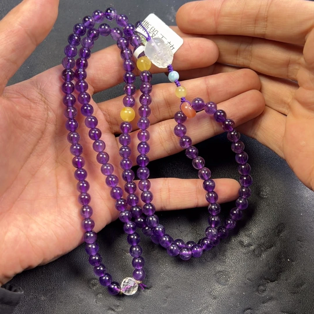 颈饰未镶嵌紫晶多样性高端乌拉圭紫水晶6项链