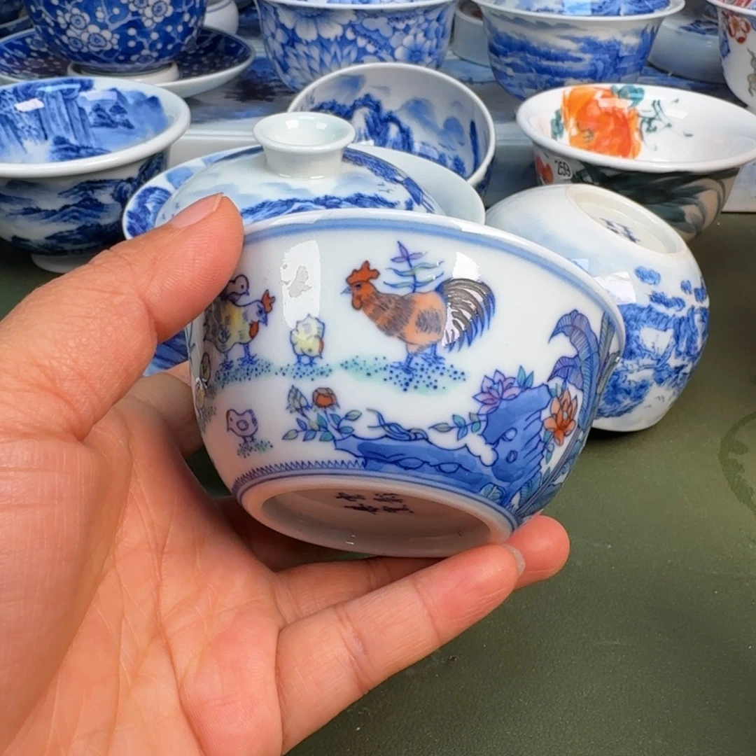 瓷景德镇纯手绘茶具圆圆240