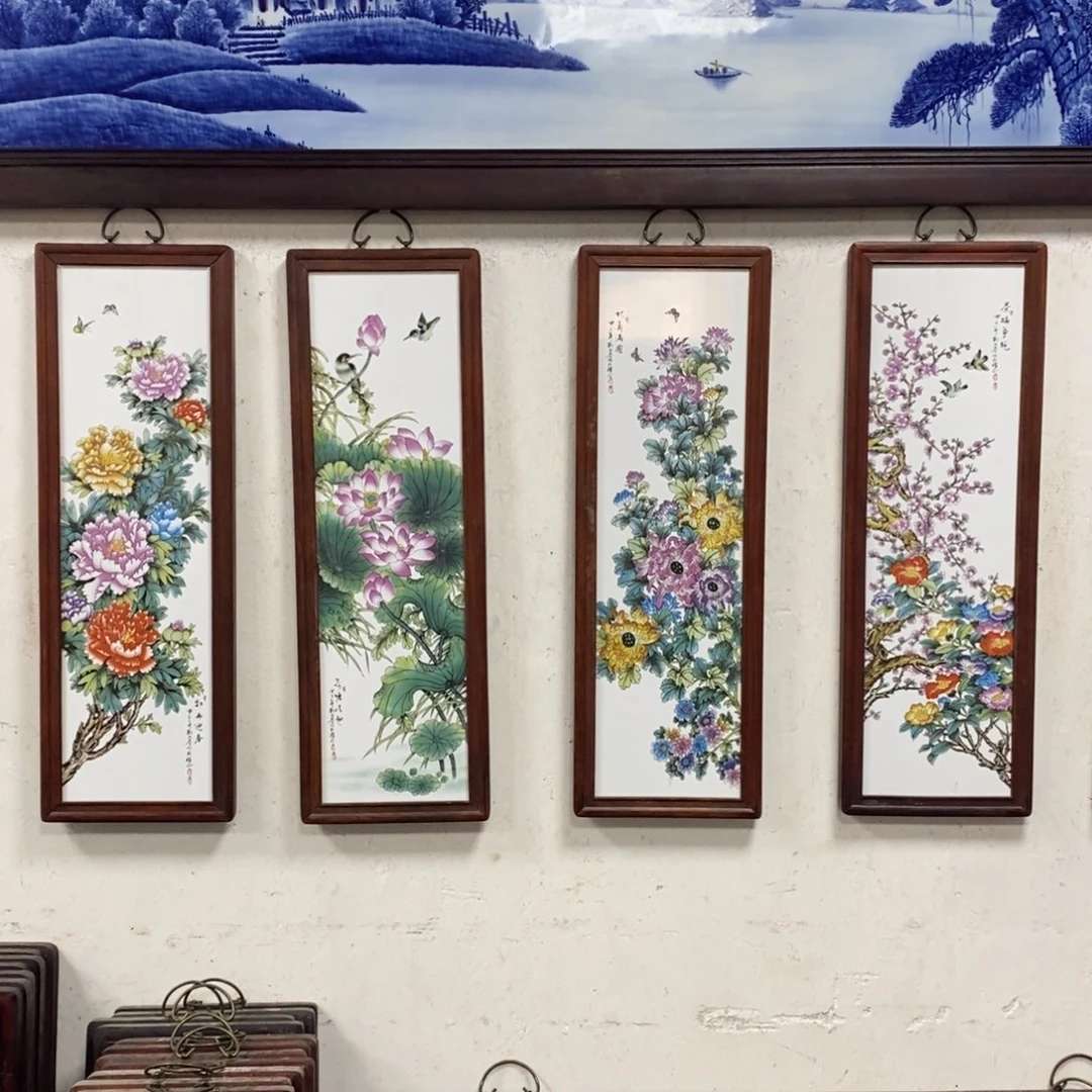 瓷80*28*4景德镇瓷板画柴窑烧制