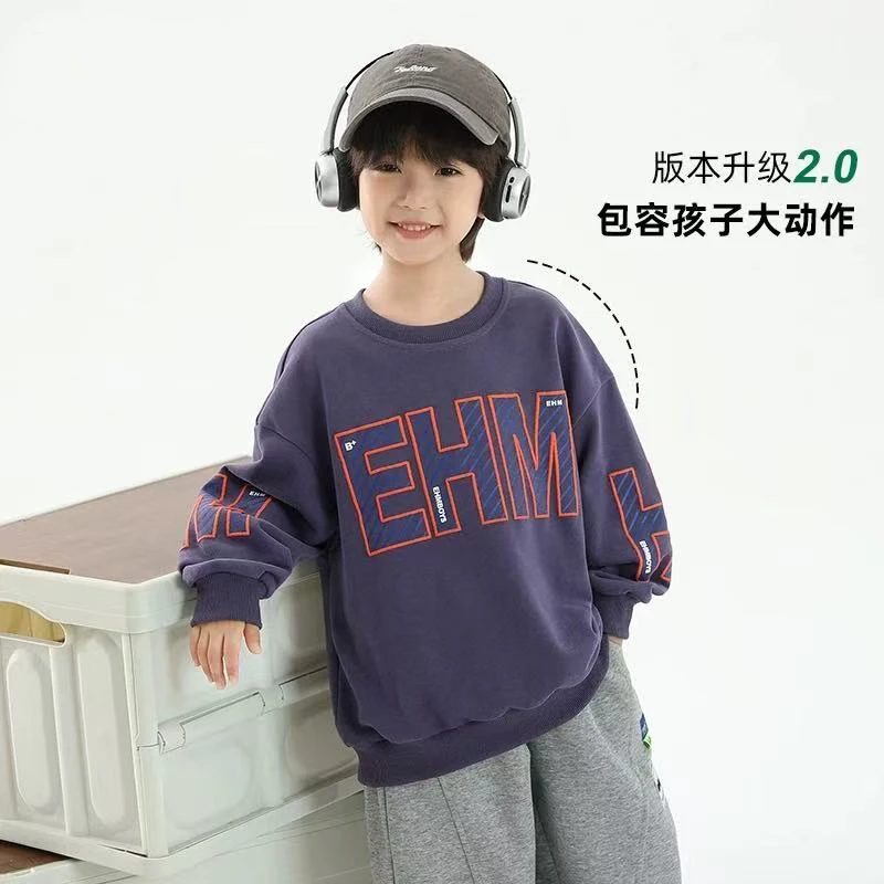 男童秋季圆领洋气休闲卫衣