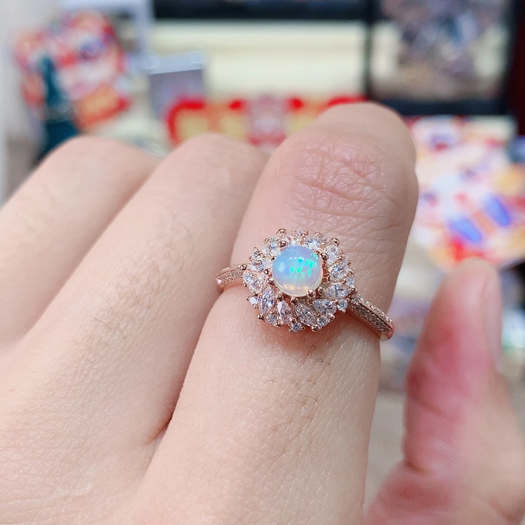 欧泊戒指戒指银S925镶嵌