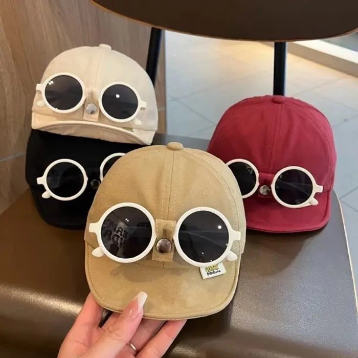 眼镜可拆婴儿春夏季帽子宝宝棒球帽韩版洋气女童幼儿春天鸭舌帽TJ