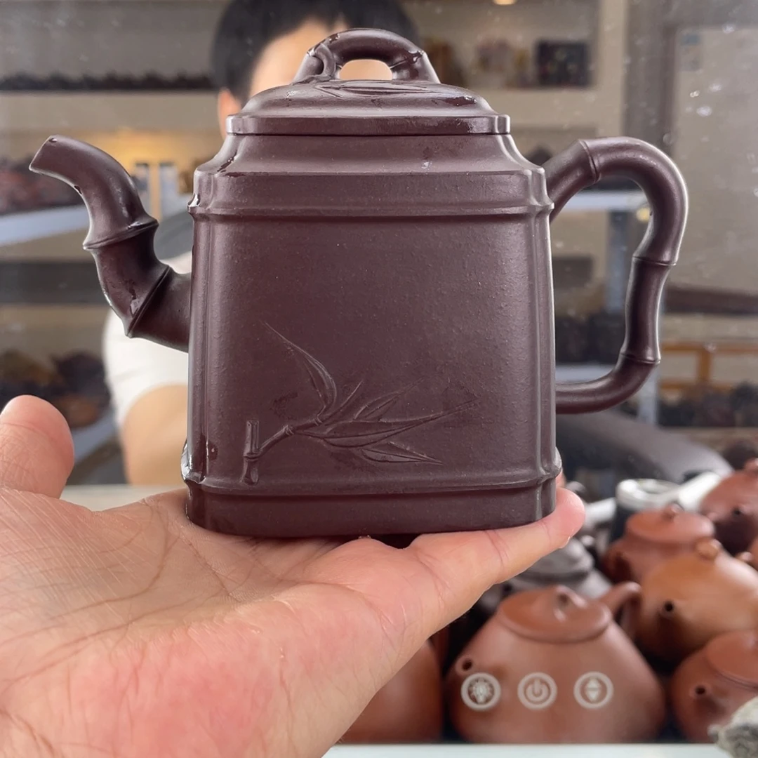 茶壶紫砂底槽清四方竹段280cc左右