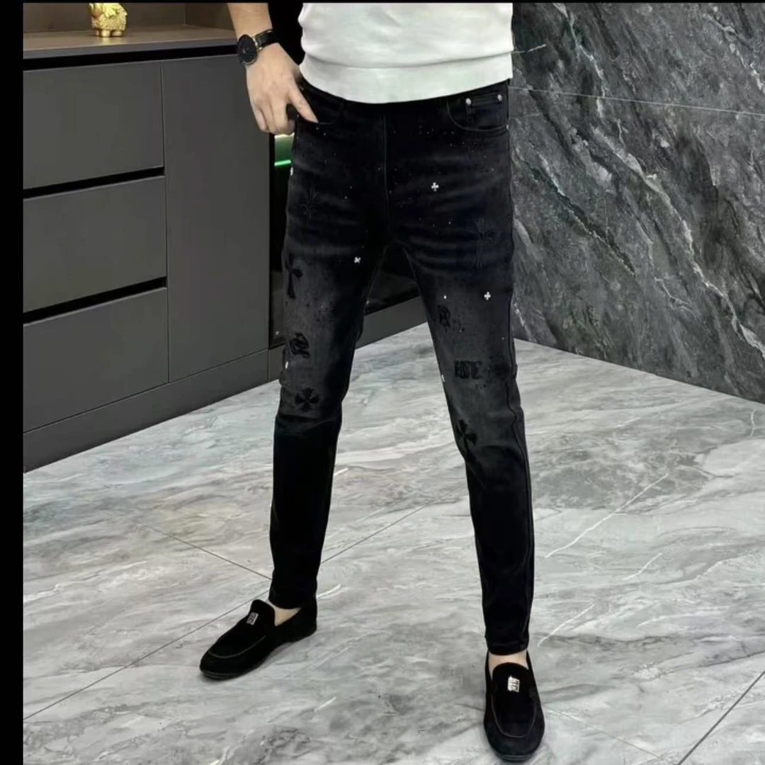 902-早春款欧货商务轻奢牛仔裤男士时尚百搭重工沉稳大气高弹