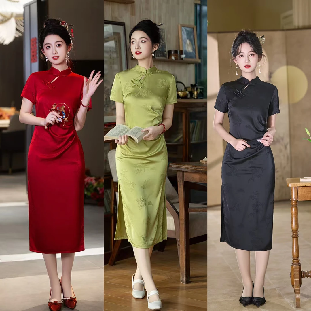 [麦麦-似锦】春夏新款经典苏派显瘦气质旗袍送考日常可以穿