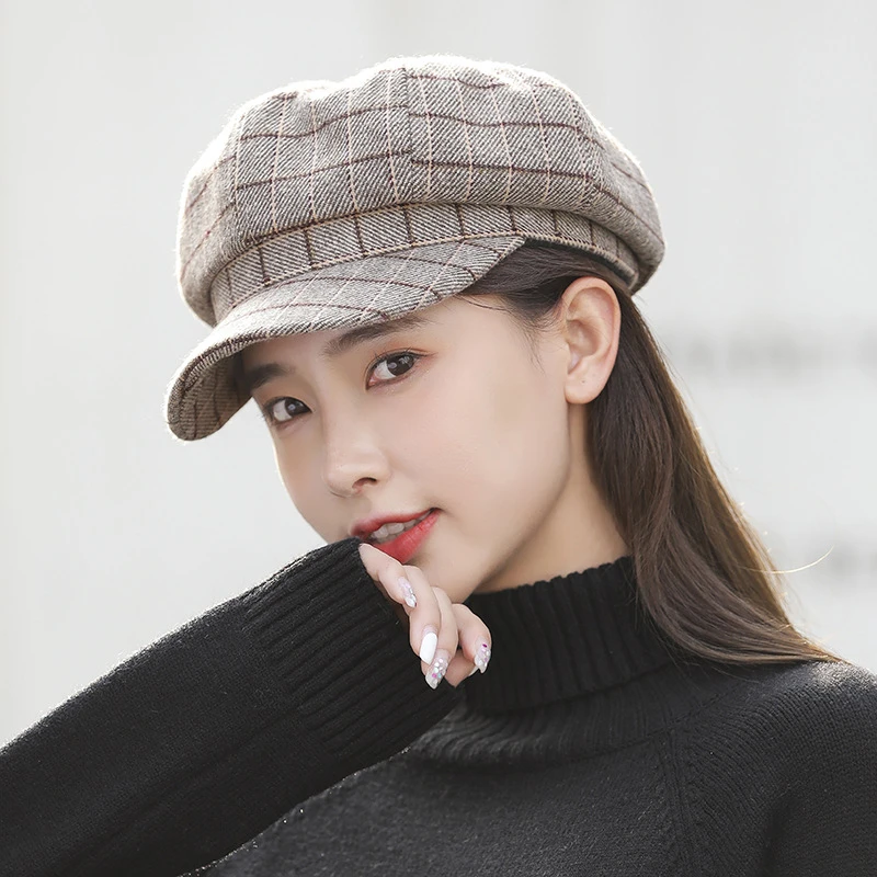 四季女式帽子时尚八角帽女英伦韩版日系贝雷帽时尚简约鸭舌帽
