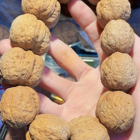 文玩核桃手串蟒纹元宝12粒带彩34