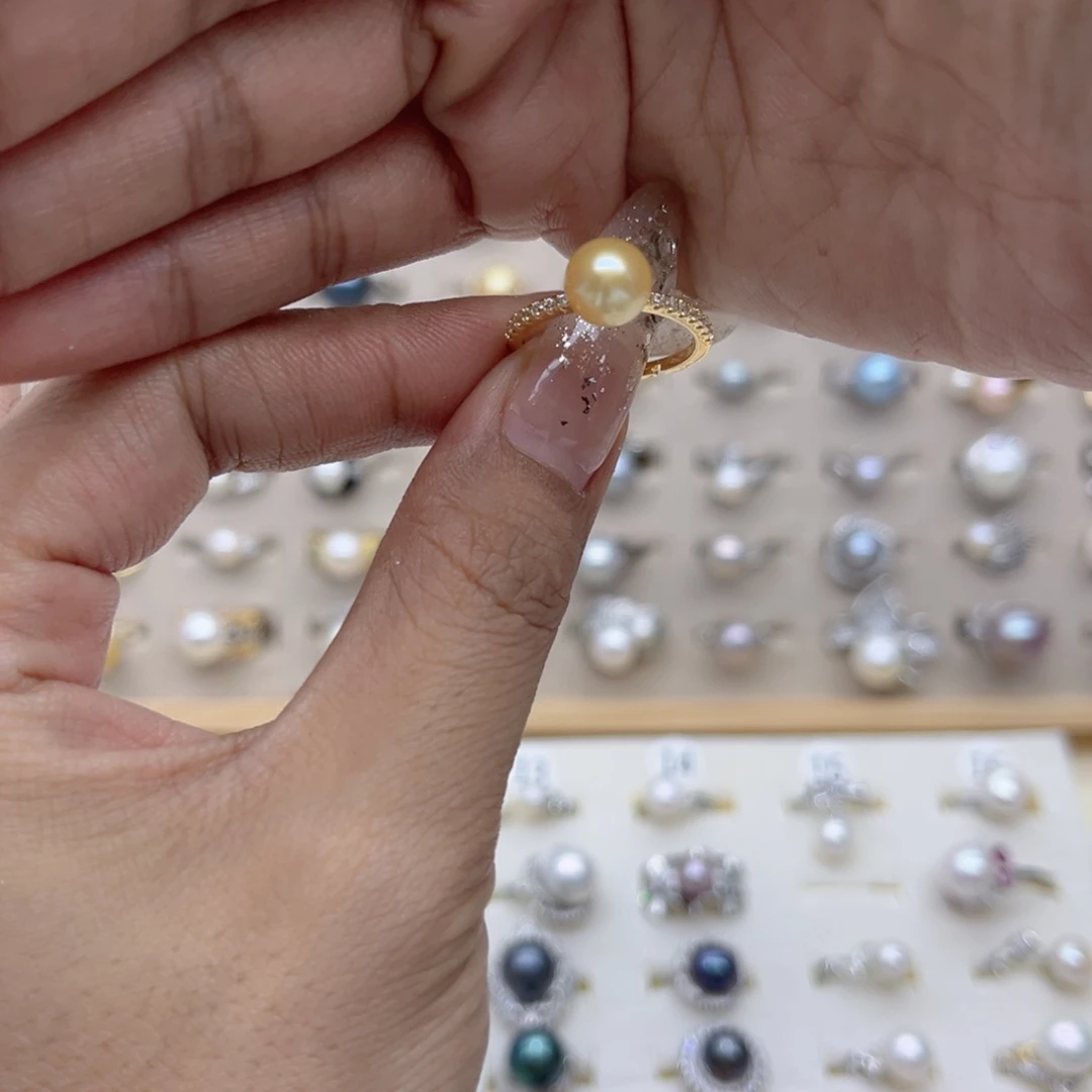 ****淡水珍珠戒指合金