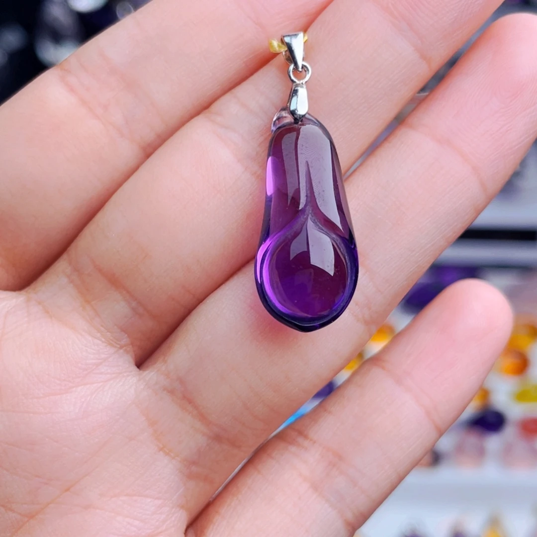 颈饰银S925镶嵌紫晶天然保真