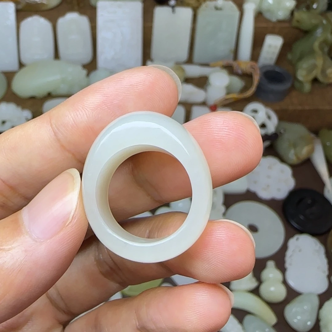 和田玉未镶嵌挂件戒指18.3