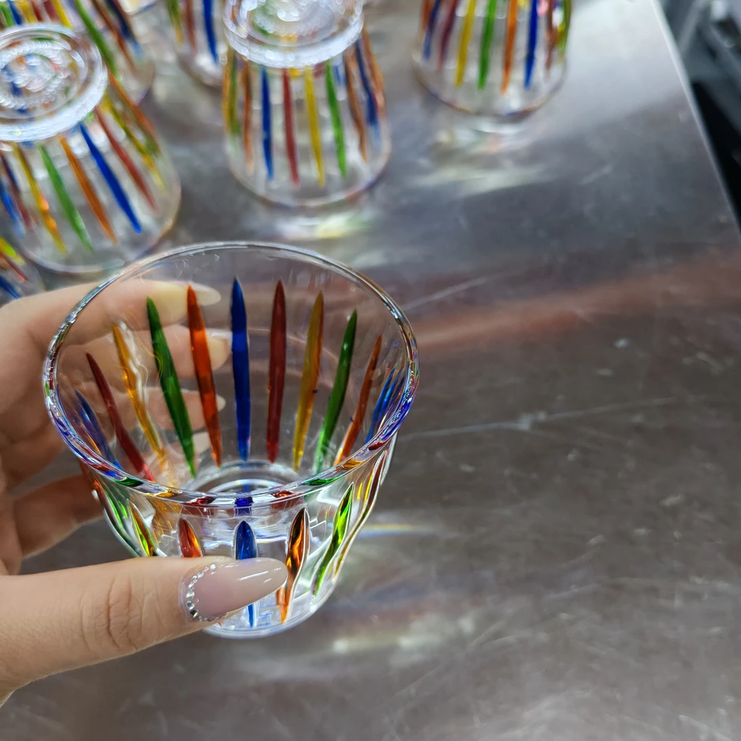 贰首 手绘杯 彩虹色