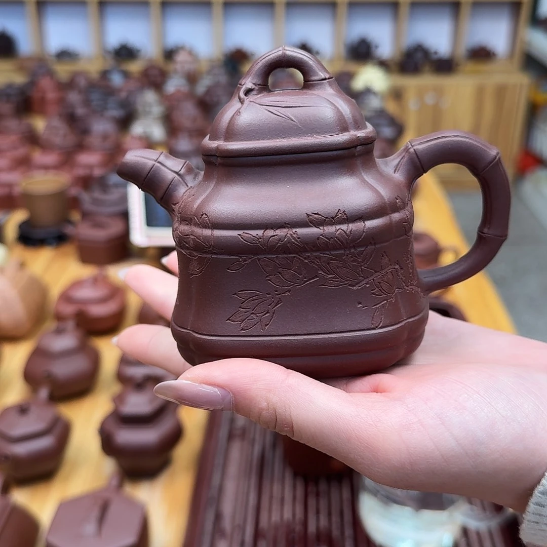 茶壶紫砂紫砂壶四方竹鼎230cc