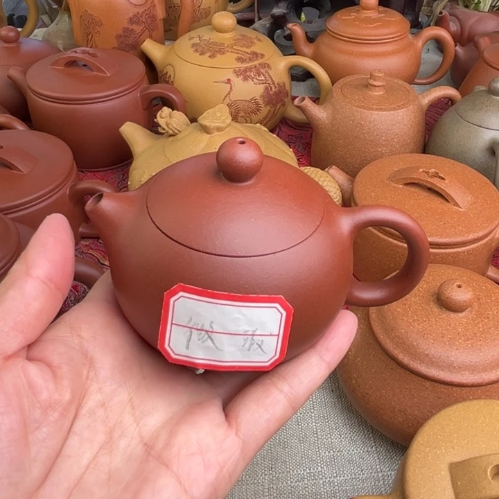 紫砂茶壶原矿红皮龙西施微瑕150cc