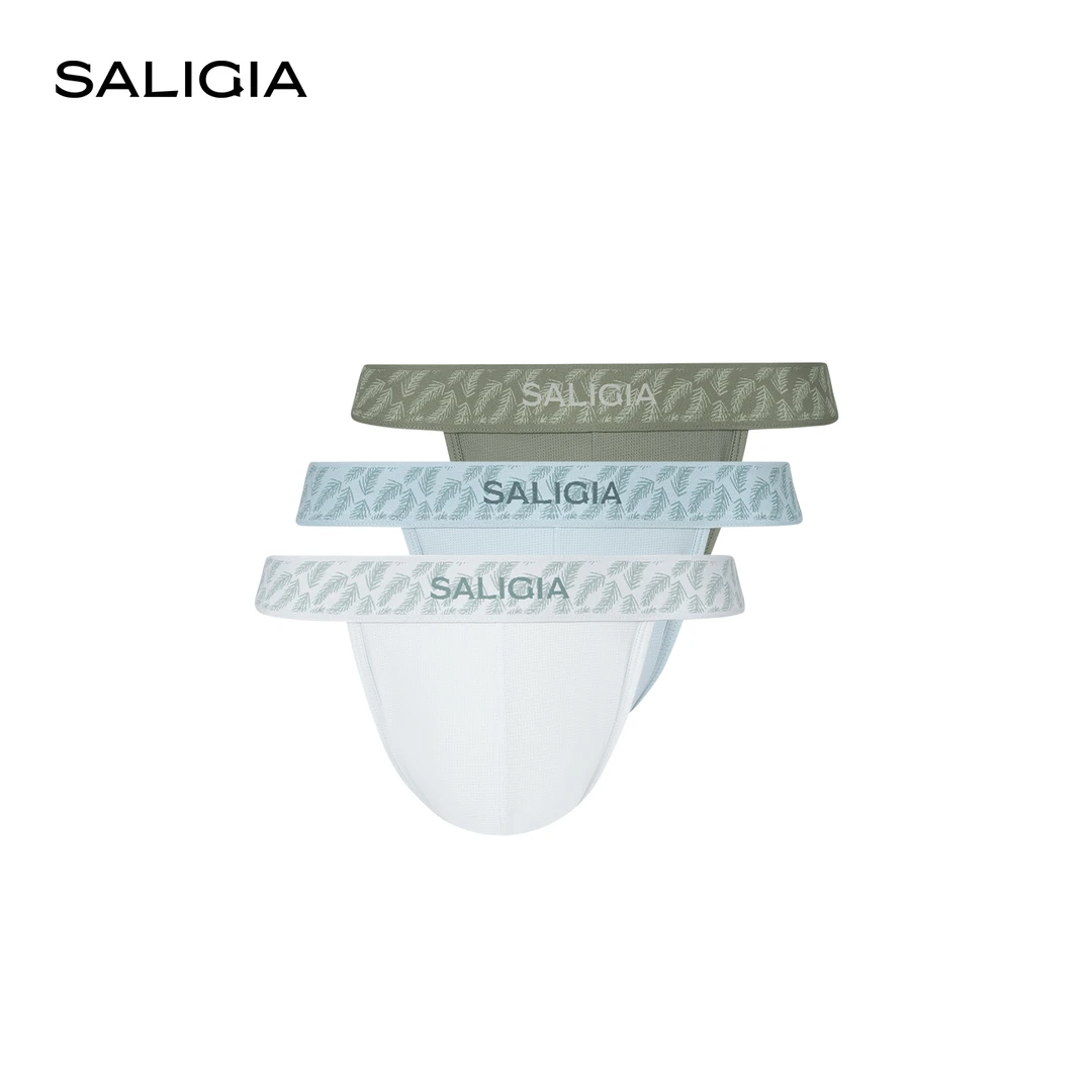 SALIGIA凉感胶囊夏至雪岭瞬时凉感男士高叉内裤