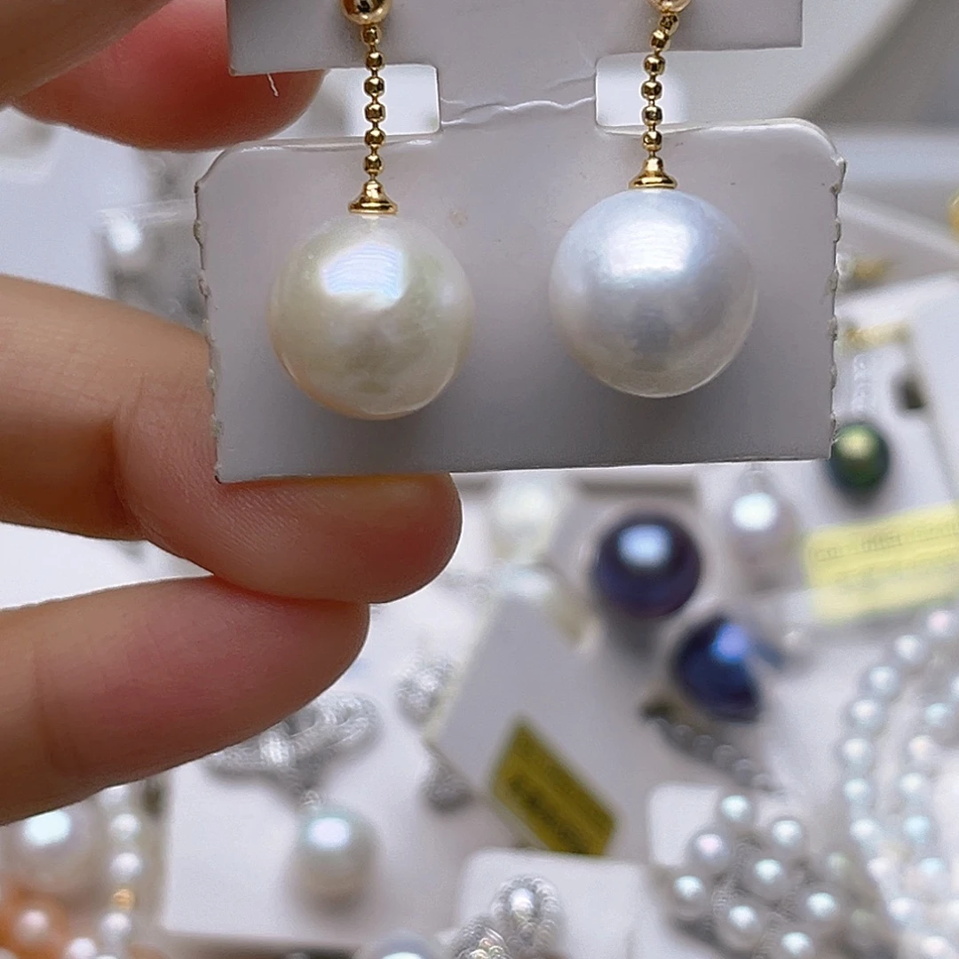 银S925镶嵌吊坠或者耳钉淡水珍珠