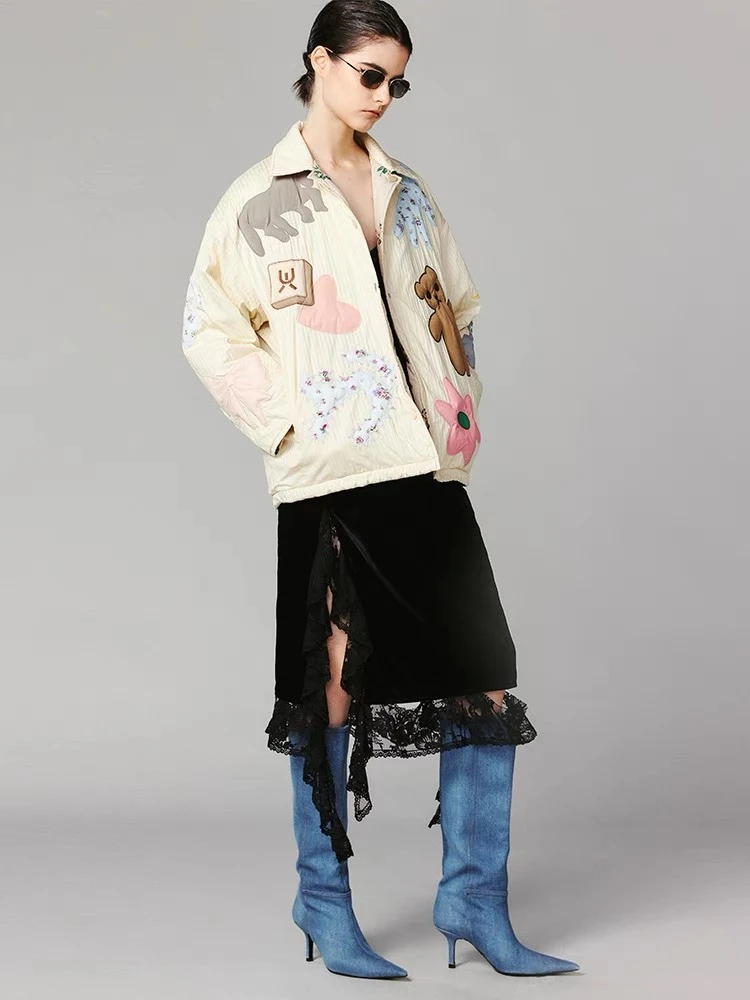 【AlinaDan】丫2024冬新款满满天真俏皮两穿棉服外套UY24462A134168