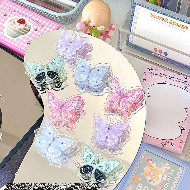 亚克力蝴蝶夹子ins风少女心pp夹试卷夹照片夹双面边角夹