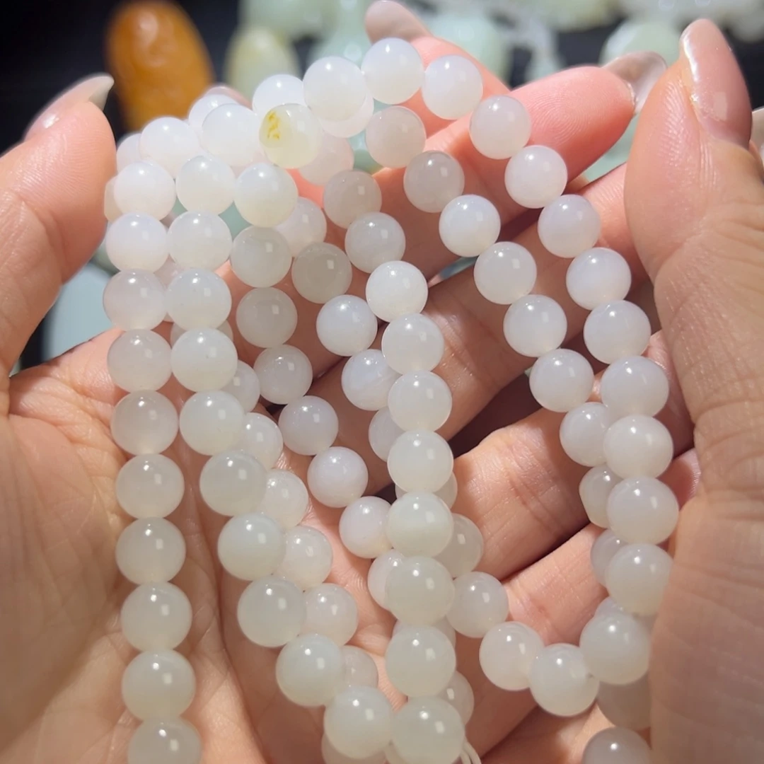 颈饰未镶嵌和田玉（翠青玉）喜*洋