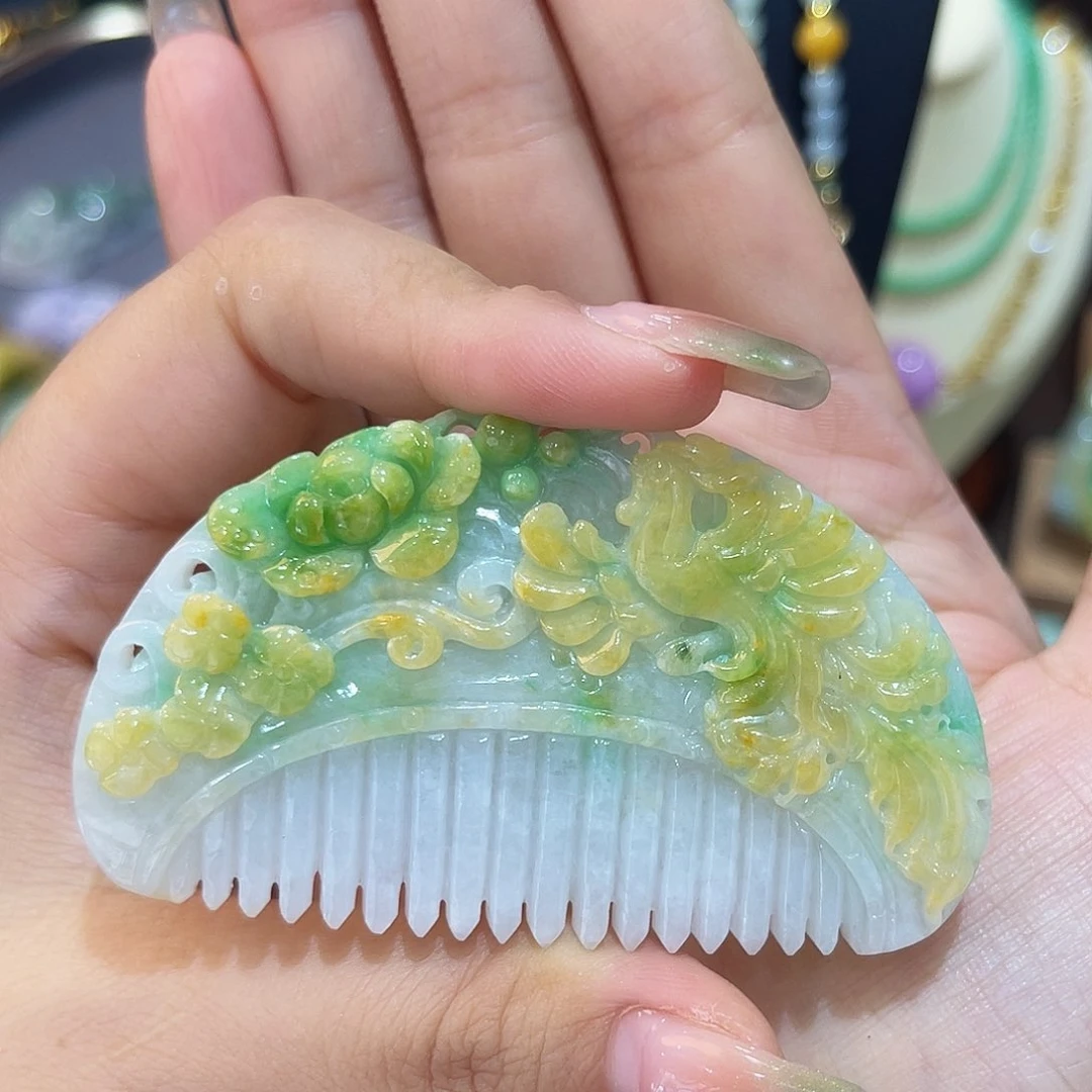 6***坊翡翠裸石一梳百顺带编织
