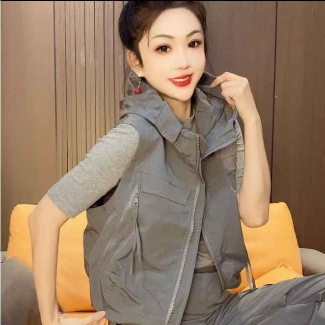 6688#洋气时尚休闲大兜马甲