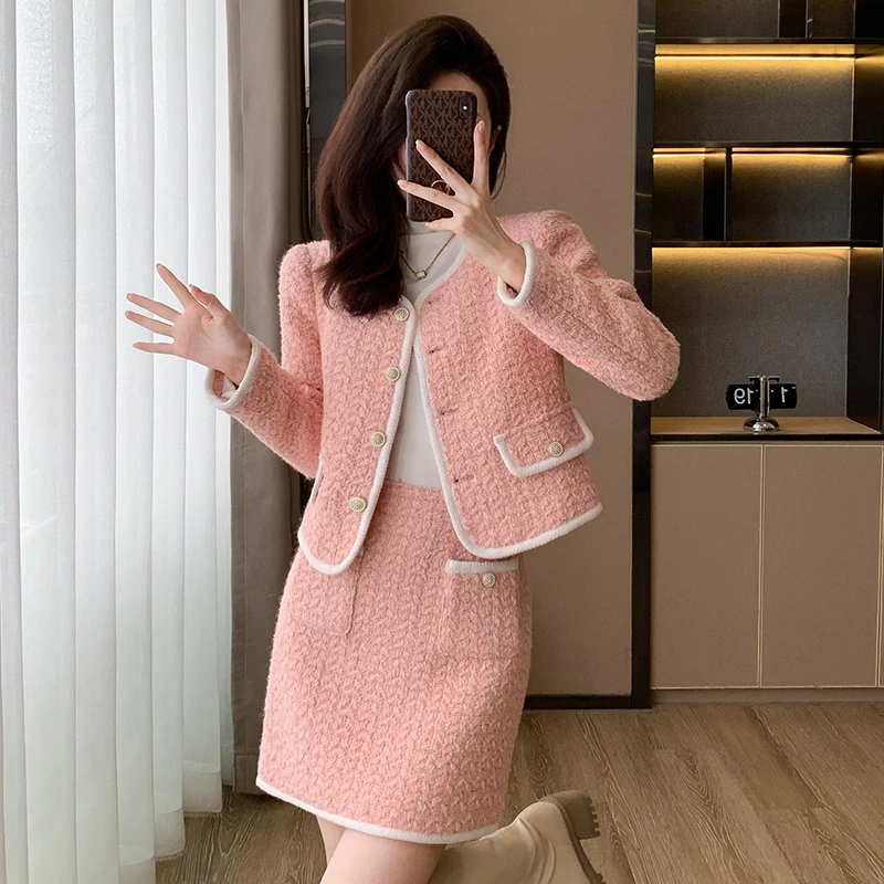 小香风设计感时尚套装女2025秋冬新款通勤风减龄短款显瘦两件套装