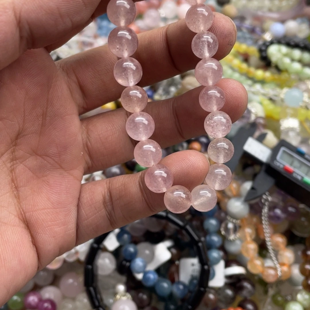 银S925镶嵌手链烟晶