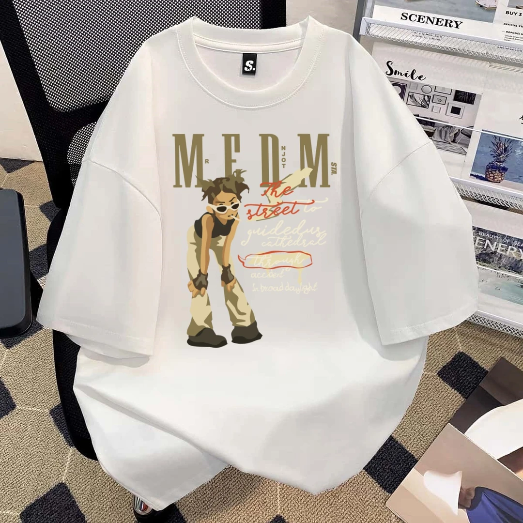 STA.MEDM美式高街hiphop潮牌卡通短袖t恤男街头风半袖宽松ins上衣