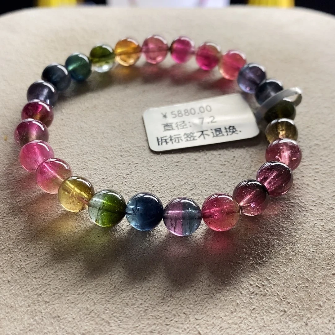 未镶嵌手链碧玺艳丽西瓜