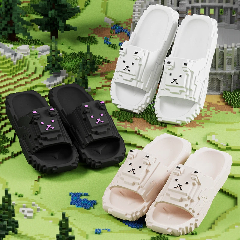 像素拖鞋男夏季厚底居家浴室洗澡外穿防滑情侣踩屎感积木凉拖鞋JY