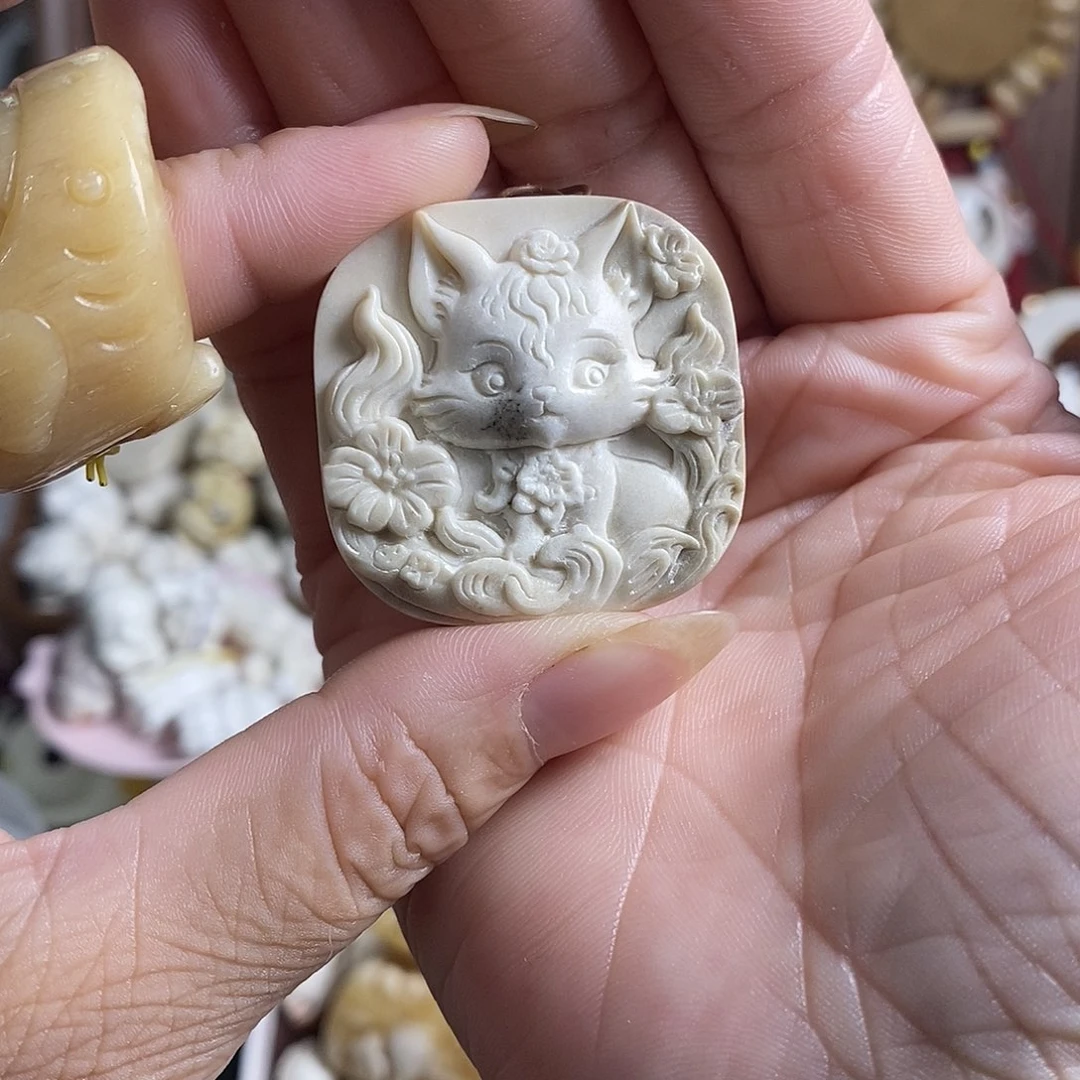 鹿骨把件36号九尾挂件