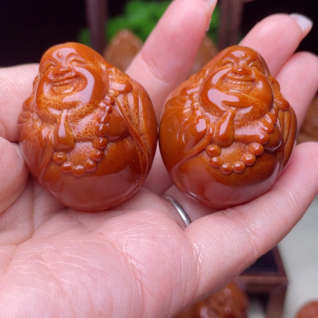 吊坠橄榄核弥勒手球