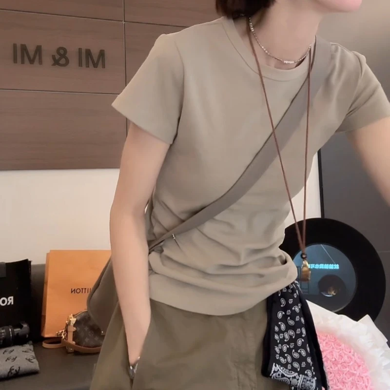 2025夏季新款韩式百搭显瘦短袖圆领T恤LK2503862
