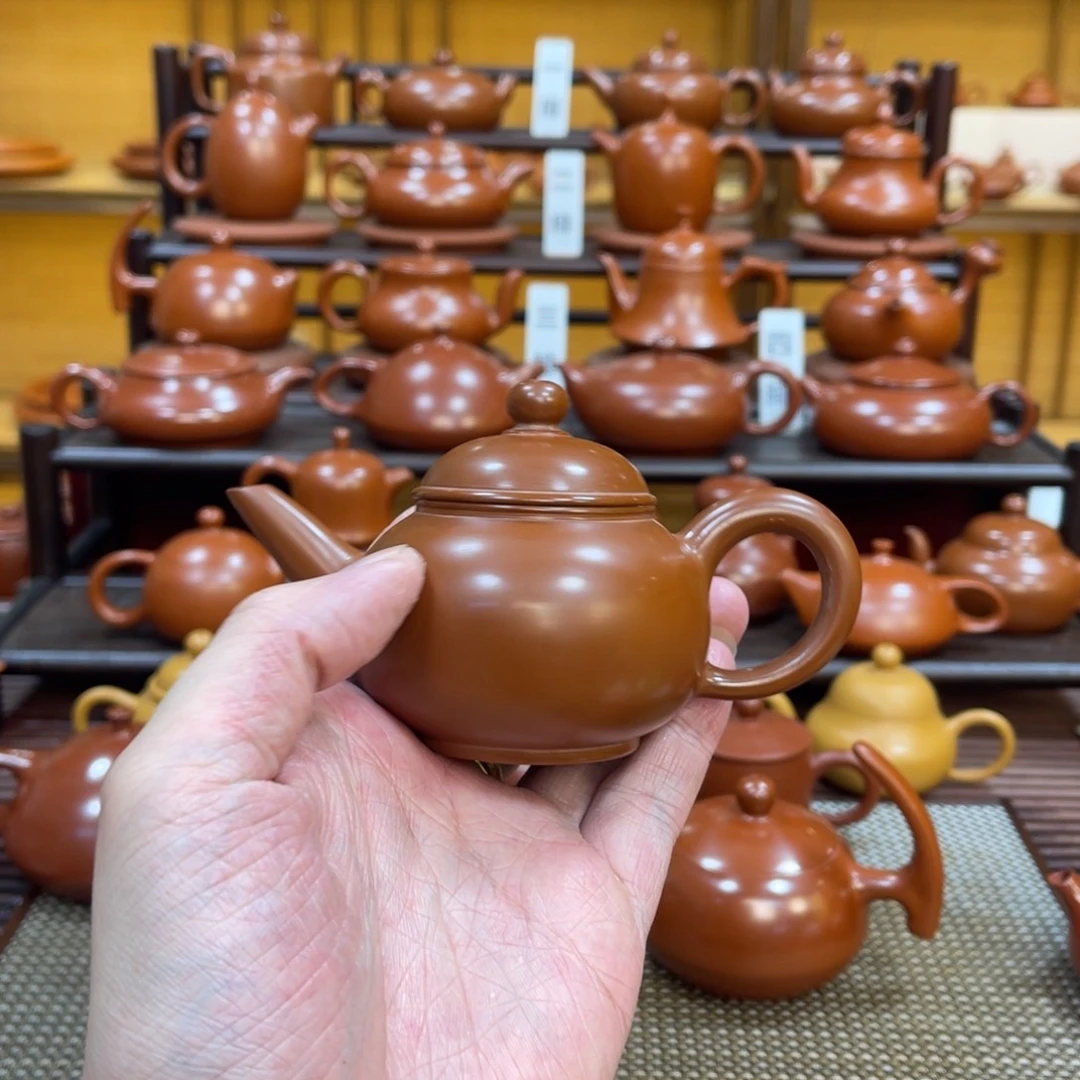 陈***家茶壶朱泥潮州手拉壶 水平