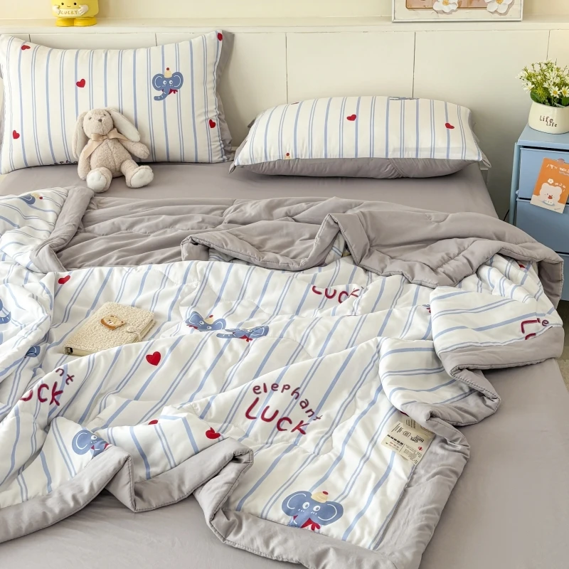 2025新款小清新系列夏季单人薄款透气亲肤宿舍机洗水洗棉夏被学生