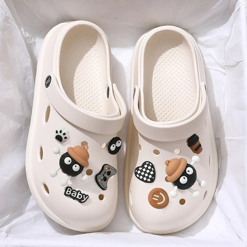 平跟洞洞鞋女款夏季外穿2025新款情侣EVA软底防滑包头凉拖鞋