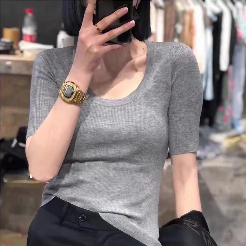 新款男士短袖新标短袖半袖纯色