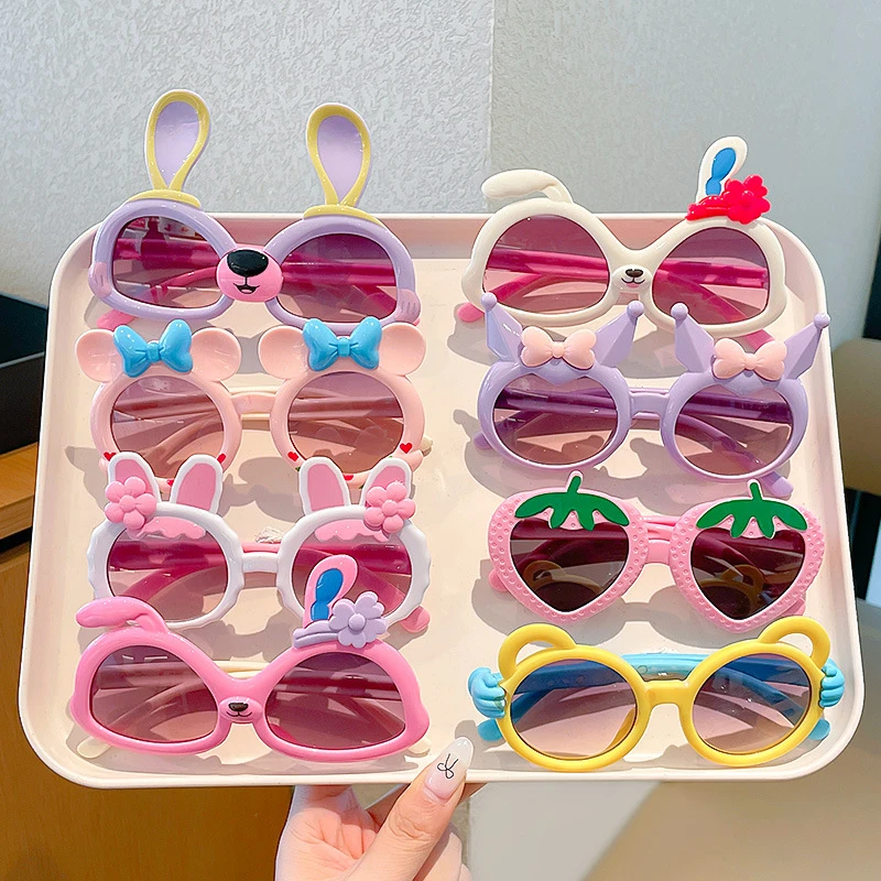 2025年新款墨镜女童卡通遮阳镜小女孩可爱太阳镜宝宝眼镜公主