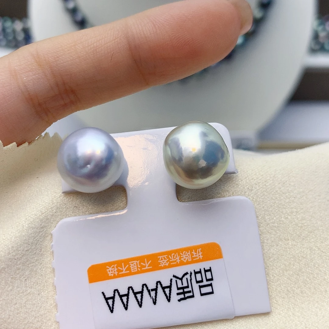 银S925镶嵌耳饰海水珍珠W70