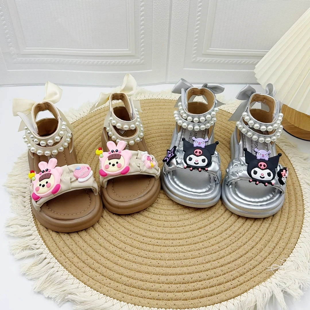 女童罗马凉鞋2025新款时尚小学生夏款儿童软底休闲风中大童爆款女