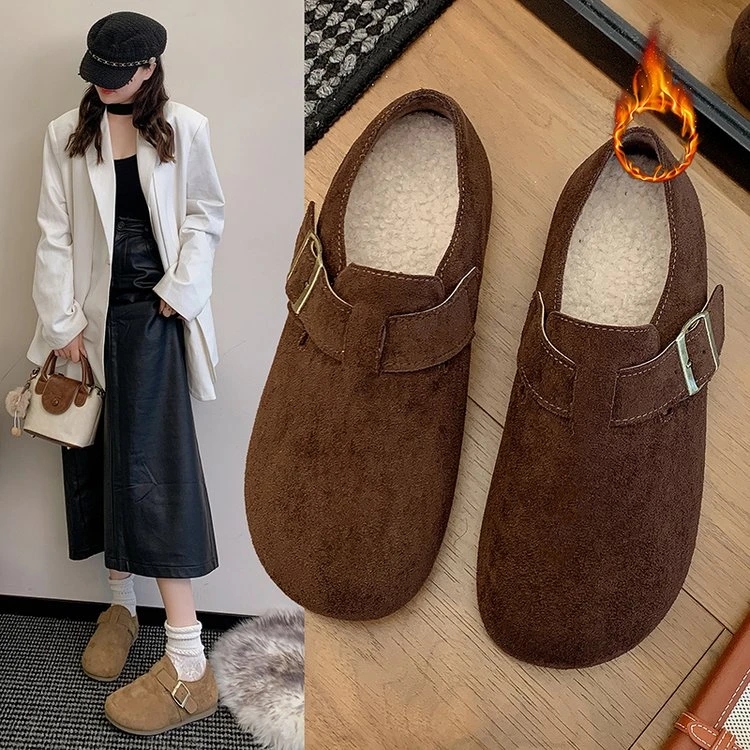 厚底勃肯鞋女外穿2025年新款秋季时尚加绒保暖软底韩版百搭勃肯鞋