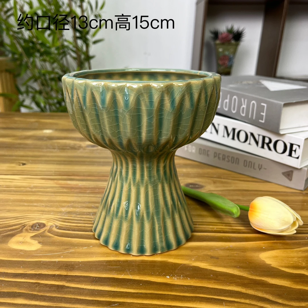 多肉花盆大口径粗陶透气盆陶瓷老桩植物阳台桌面盆景