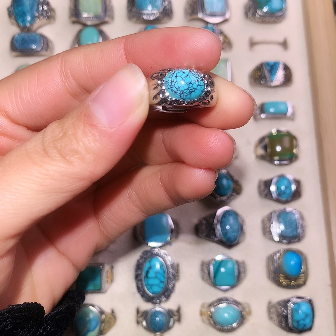 绿松石银S925镶嵌挂件