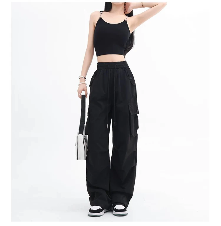 9801#新款女装加绒工装裤