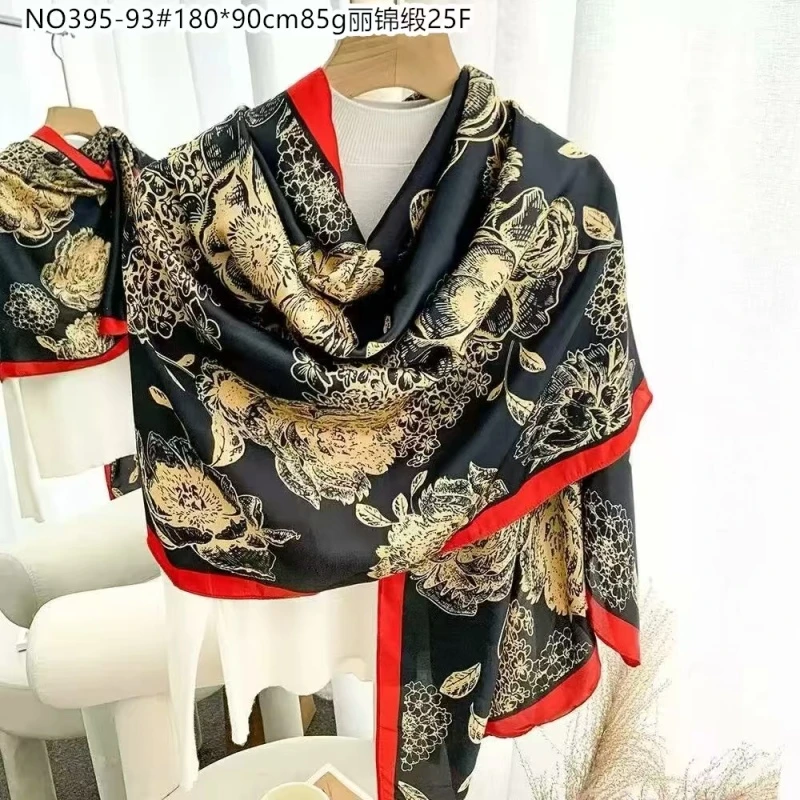 SC045黑金琦韵（90*180）女士围巾